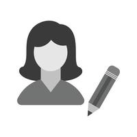 Update Female Profile Flat Greyscale Icon vector