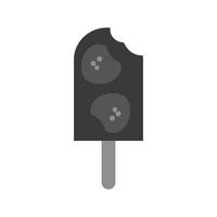 icono de escala de grises plano de paleta de hielo de fresa vector