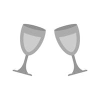 Champagne in Glass Flat Greyscale Icon vector