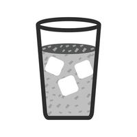 icono de escala de grises plano de café helado vector