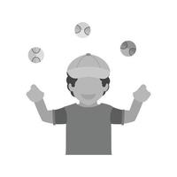 Ball Juggling Flat Greyscale Icon vector