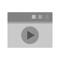 Video Streaming Flat Greyscale Icon vector