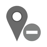 Delete Location Flat Greyscale Icon vector