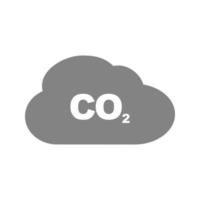 icono de escala de grises plana de gas de dióxido de carbono vector