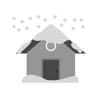 Heavy Snows Flat Greyscale Icon vector