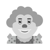 Clown Flat Greyscale Icon vector