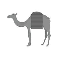 Camel Flat Greyscale Icon vector