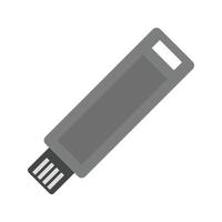 Flash Drive Flat Greyscale Icon vector