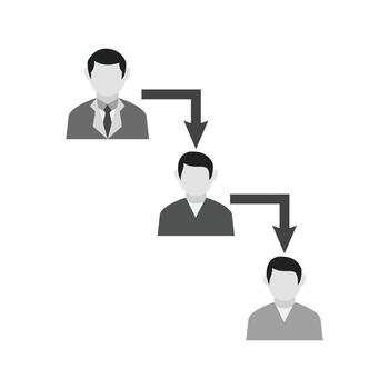 Chain of Command Flat Greyscale Icon vector