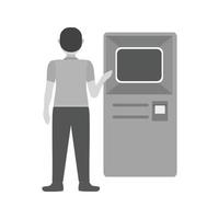 Ticket Machine Flat Greyscale Icon vector