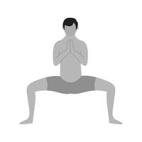 Buddhist Pose Flat Greyscale Icon vector