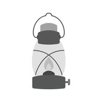 Oil Lamp Flat Greyscale Icon vector
