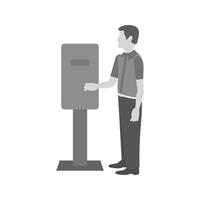 Parking Meter Flat Greyscale Icon vector