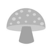 Single Mushroom Flat Greyscale Icon vector