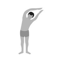 Half Moon Pose Left Flat Greyscale Icon vector