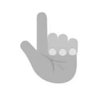 Raised Finger Flat Greyscale Icon vector
