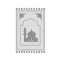 Prayer Rug Flat Greyscale Icon vector