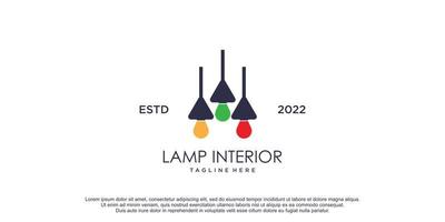 icono del logotipo de la lámpara para el diseño de negocios de interiores vector