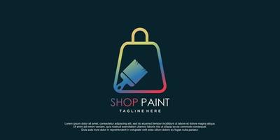 Paint shop logo with creative unique design vector icon illustration