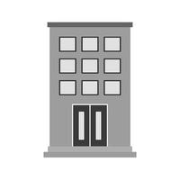 Office Building Flat Greyscale Icon vector