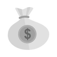 Sack of Money Flat Greyscale Icon vector