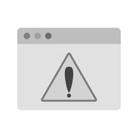 Warning on Browser Flat Greyscale Icon vector