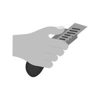 Holding Paper Cutter Flat Greyscale Icon vector