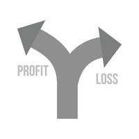 Profit Loss Flat Greyscale Icon vector