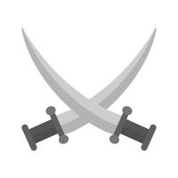 Two Swords Flat Greyscale Icon vector