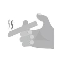 Holding Cigarette Flat Greyscale Icon vector