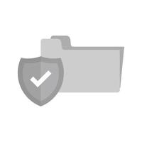 Vulnerable Folder Flat Greyscale Icon vector