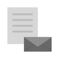 Email Documents Flat Greyscale Icon vector