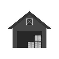 Warehouse Flat Greyscale Icon vector