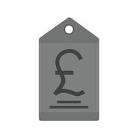 Pound Tag Flat Greyscale Icon vector