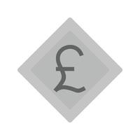 Pound Symbol Flat Greyscale Icon vector