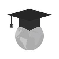 Global Degree Flat Greyscale Icon vector