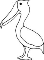 Bird icon, thin line style, flat design, hand drawn, hand drawn illustration vector