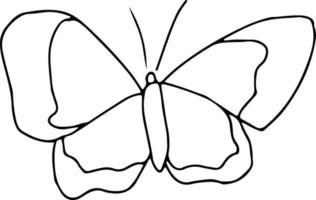 último diseño dibujado a mano de mariposa vector