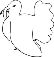 Bird icon, thin line style, flat design, hand drawn, hand drawn illustration vector