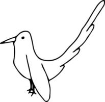 Bird icon, thin line style, flat design, hand drawn, hand drawn illustration vector