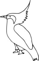 Bird icon, thin line style, flat design, hand drawn, hand drawn illustration vector
