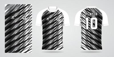 plantilla de diseño de jersey de camiseta deportiva blanca negra vector