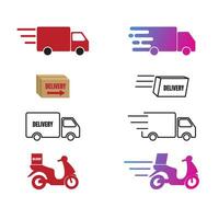 delivery icon collection with eight choices. vector illustration