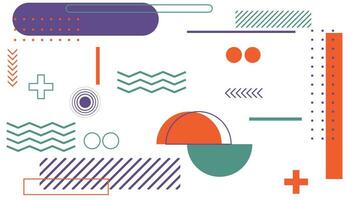 flat abstract geometric background purple, green and orange color for banner, poster, presentation, etc. vector