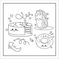 Free Vector  Hand drawn kawaii coloring book illustration