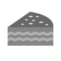 Chocolate cake piece Flat Greyscale Icon vector