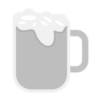 icono de escala de grises plana de vaso de cerveza vector