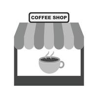 Coffee Shop Flat Greyscale Icon vector