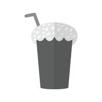 Chocolate Shake Flat Greyscale Icon vector