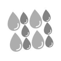 Light Rain Flat Greyscale Icon vector